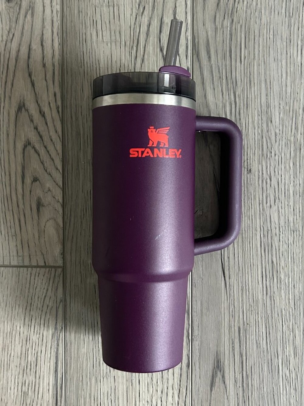 Stanley IceFlow Flip Straw Tumbler 30 oz Plum Purple Orange Lid Handle Cup